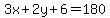 3x%2B2y%2B6=180