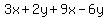 3x%2B2y%2B9x-6y