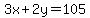 3x%2B2y=105