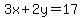 3x%2B2y=17