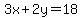 3x%2B2y=18