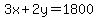 3x%2B2y=1800
