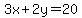 3x%2B2y=20