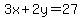 3x%2B2y=27