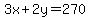 3x%2B2y=270