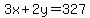 3x%2B2y=327