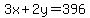 3x%2B2y=396