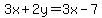 3x%2B2y=3x-7