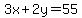 3x%2B2y=55