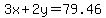 3x%2B2y=79.46