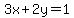 3x%2B2y+=+1