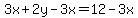 3x%2B2y-3x=12-3x