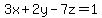 3x%2B2y-7z=1