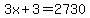 3x%2B3=2730