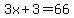 3x%2B3+=+66%7D%7D%0D%0Asubtracting+3+we+get%0D%0A%28iii%29+%7B%7B%7B3x+=+63