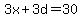 3x%2B3d=30