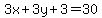 3x%2B3y%2B3=30