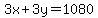 3x%2B3y=1080