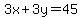 3x%2B3y=45