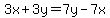 3x%2B3y=7y-7x