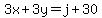 3x%2B3y=j%2B30