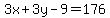 3x%2B3y-9=176