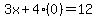 3x%2B4%280%29=12