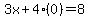 3x%2B4%280%29=8