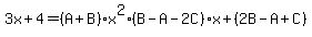 3x%2B4=%28A%2BB%29x%5E2%28B-A-2C%29x%2B%282B-A%2BC%29