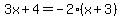 3x%2B4=-2%28x%2B3%29