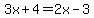 3x%2B4=2x-3