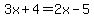 3x%2B4=2x-5