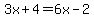 3x%2B4=6x-2