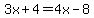 3x%2B4+=+4x-8