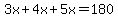 3x%2B4x%2B5x=180
