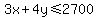 3x%2B4y%3C=2700