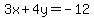 3x%2B4y=-12