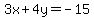 3x%2B4y=-15