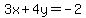 3x%2B4y=-2