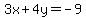 3x%2B4y=-9