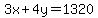 3x%2B4y=1320
