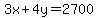 3x%2B4y=2700