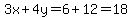 3x%2B4y=6%2B12=18