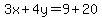 3x%2B4y=9%2B20