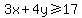 3x%2B4y%3E=17