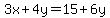 3x%2B4y+=+15%2B6y