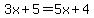 3x%2B5=5x%2B4