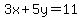 3x%2B5y=11