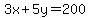 3x%2B5y=200