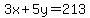 3x%2B5y=213